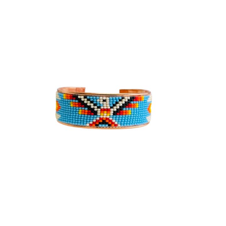 Shelley Enterprises Inc. - Wholesale Cuff Bracelet - 699-1' Pure Copper Native Style Handmade Czech Bead Cuff 4