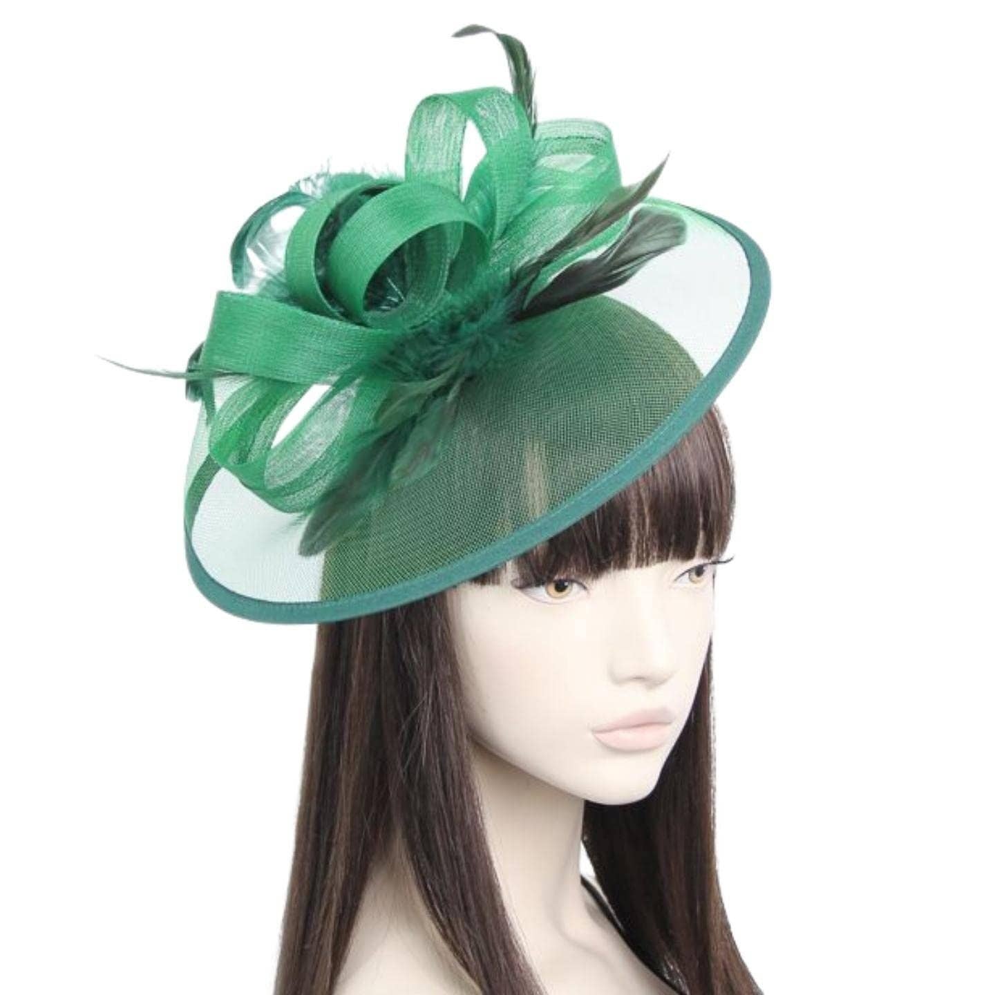 Topkids Accessories - Wholesale Fascinator Hat - Women's - Large Fascinator Headband Hair Band Feather Fascinator Hats Looped Net Wedding Hats Bridal Hats Cocktail Hats Royal Ascot Hats On Aliceband for Women, Ladies, Girls3
