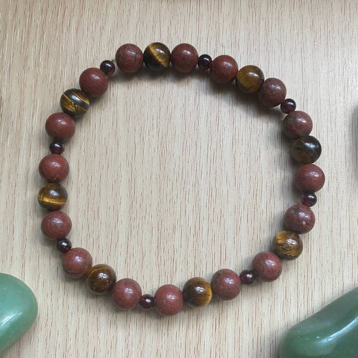 Pulsera Jaspe Rojo/Ojo de Tigre/Granate para venta al por mayor de Kamicr8tions