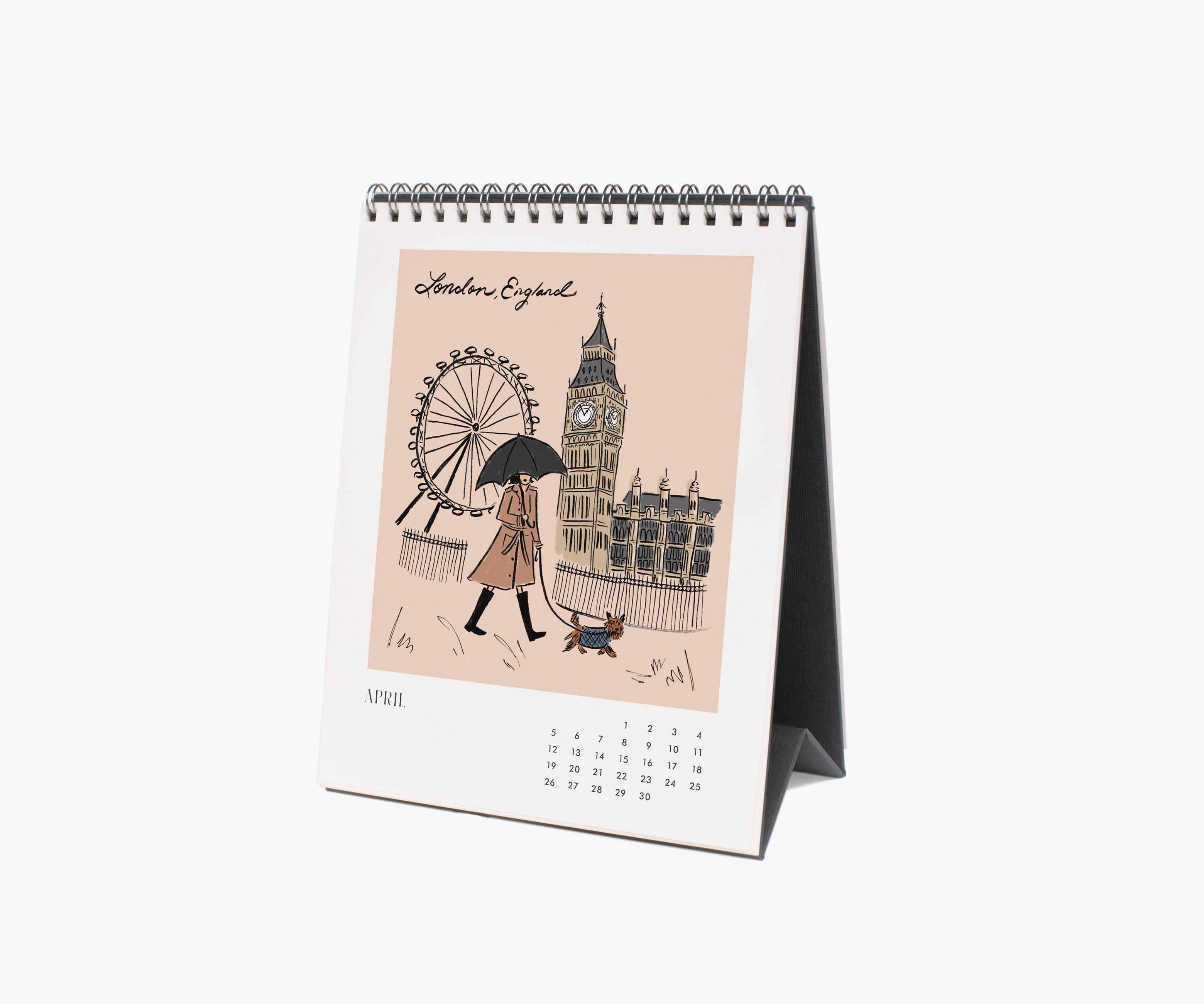 Rifle Paper Co. - Wholesale Calendar - 2026 Travel Sketchbook Desk Calendar4