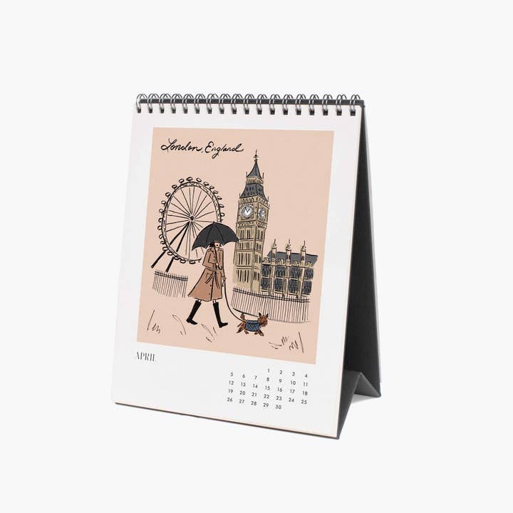 Rifle Paper Co. - Wholesale Calendar - 2026 Travel Sketchbook Desk Calendar4