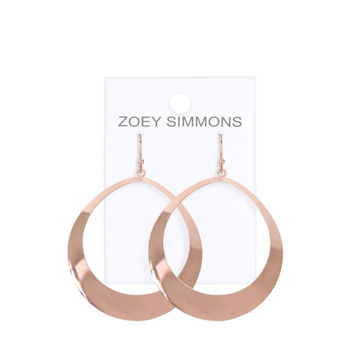 Zoey Simmons - Wholesale Dangle Earrings - Rose Gold Statement Teardrop Dangle Earrings - SF1