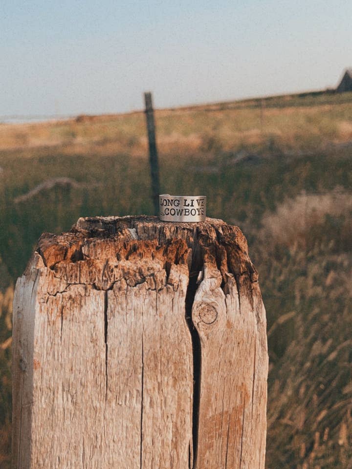 ‘Long Live Cowboys’ Thick Ring for wholesale by Open Gate Designs