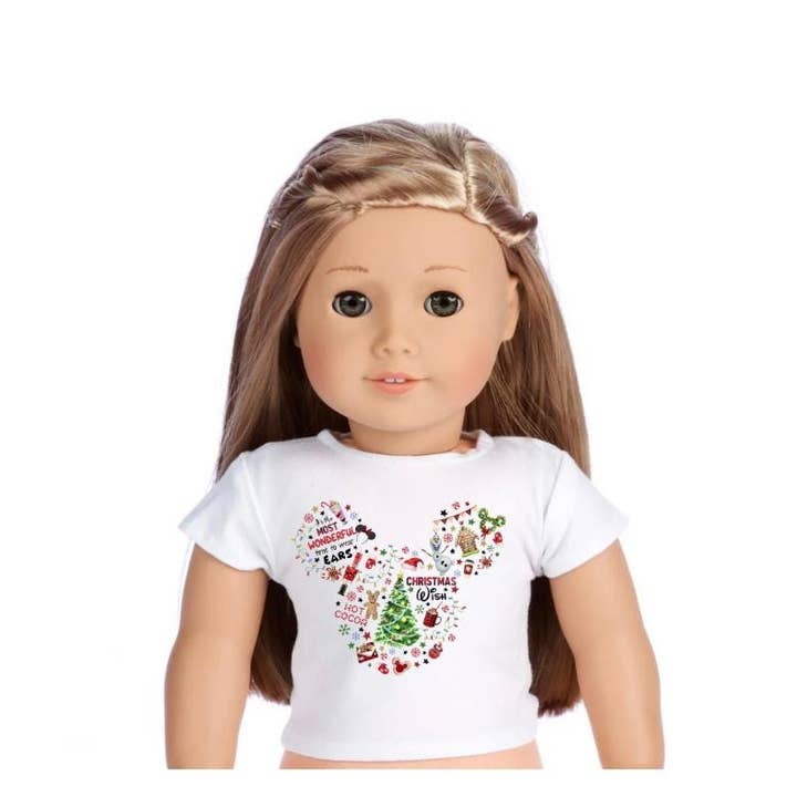 Camiseta con orejas de ratón navideñas para muñeca de 18" para niños para venta al por mayor de Hatch & Hug