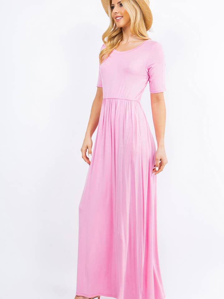Celeste Clothing - Wholesale Dress - Women's - PLUS SIZE MODEST MAXI DRESS WITH POCKETS -CD23411T-PL21