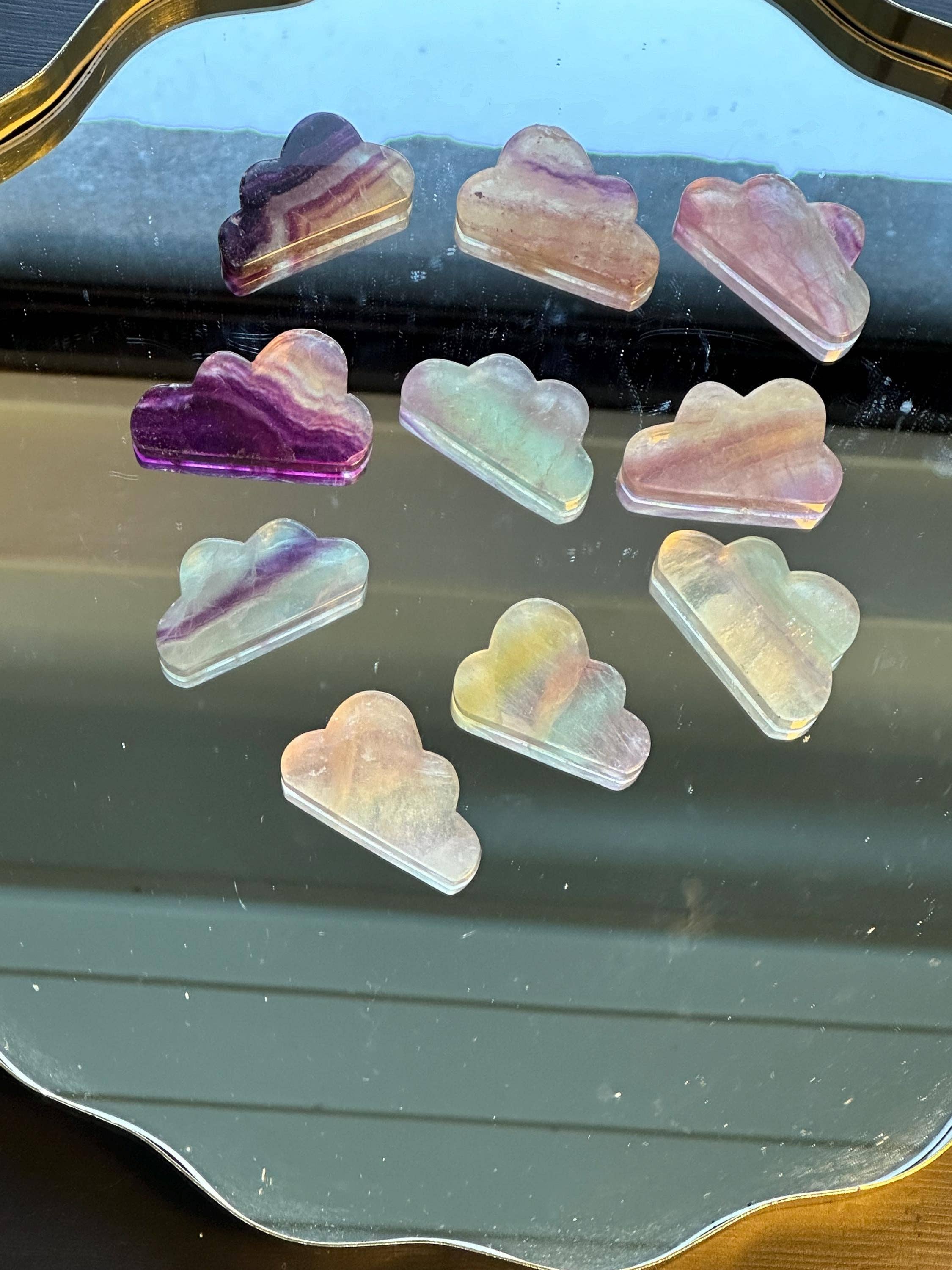 Moon Rituals - Wholesale Spirituele steen/kristal - Natuurlijke Regenboog Fluoriet Wolk | Handgesneden Geneeskrachtige Kristal voor Harmonie & Focus | Kerst Kristal Cadeau3