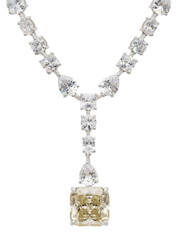 Colar de Declaração Penelope Moissanite Prata por atacado de Latelita