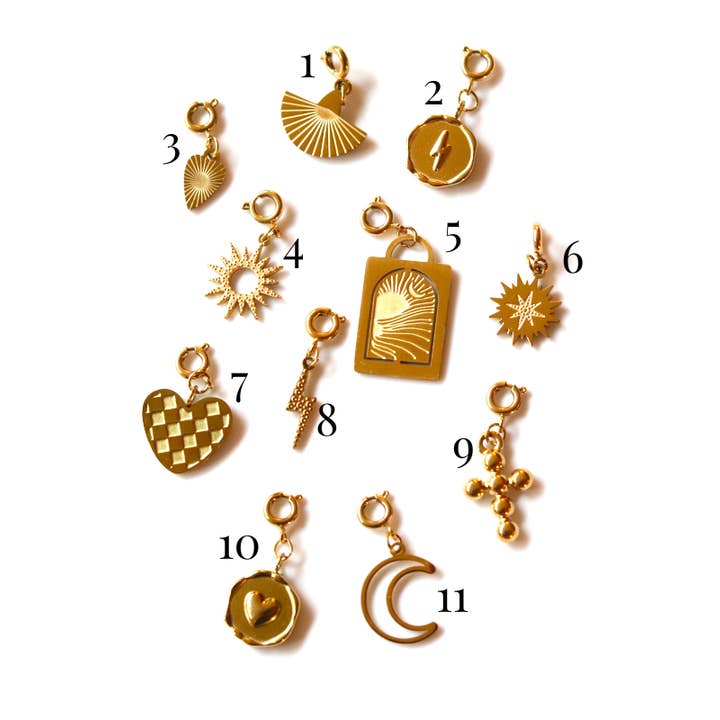Cedar and Cypress Designs - Wholesale Individual Charm/Pendant - Charms for DIY Charm Necklace-Stainless Steel, Gold Plated10