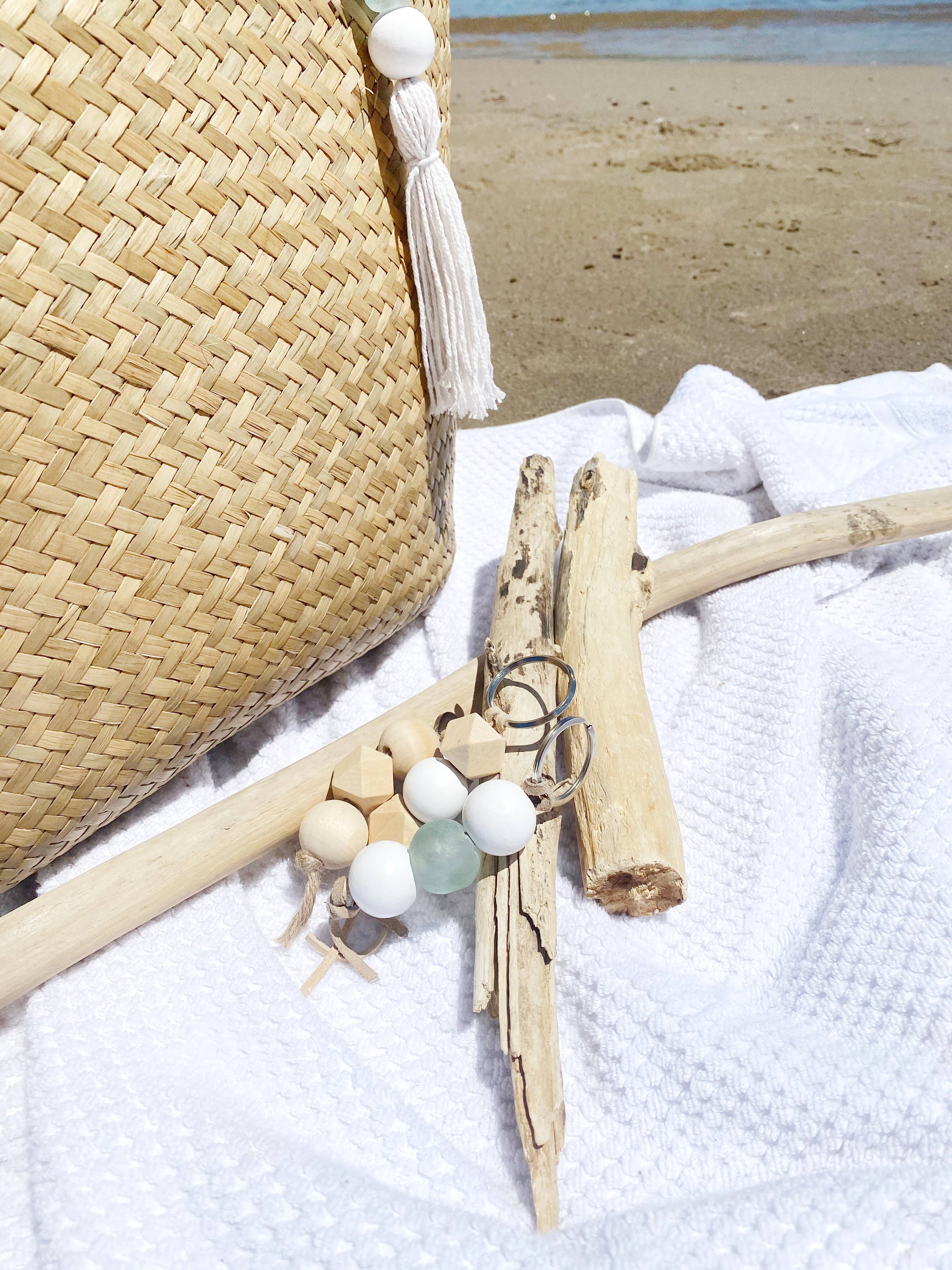 Simply Styled Art - Vente Porte-clés – femme - Porte-clés géométrique de perles de bois bohème15