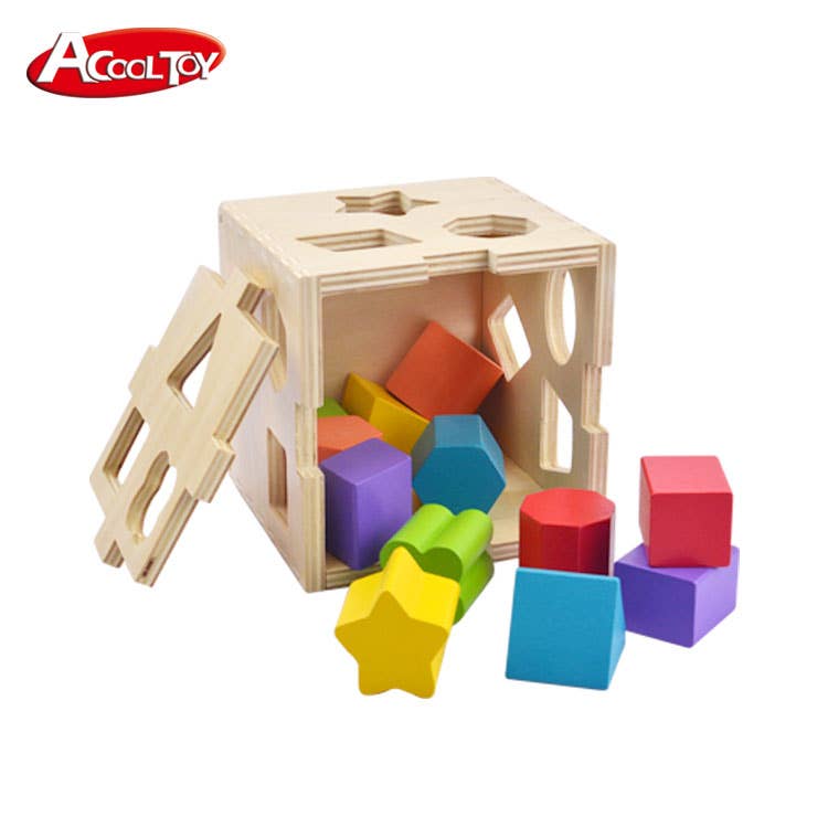 ACOOL TOY - Wholesale Wood Toy - Kids - AC7662 Shape Sorter Box - Open Case