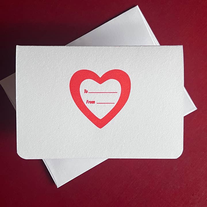 Carte de Saint-Valentin imprimée en letterpress Candy Box pour la vente par 12 Acre Studio