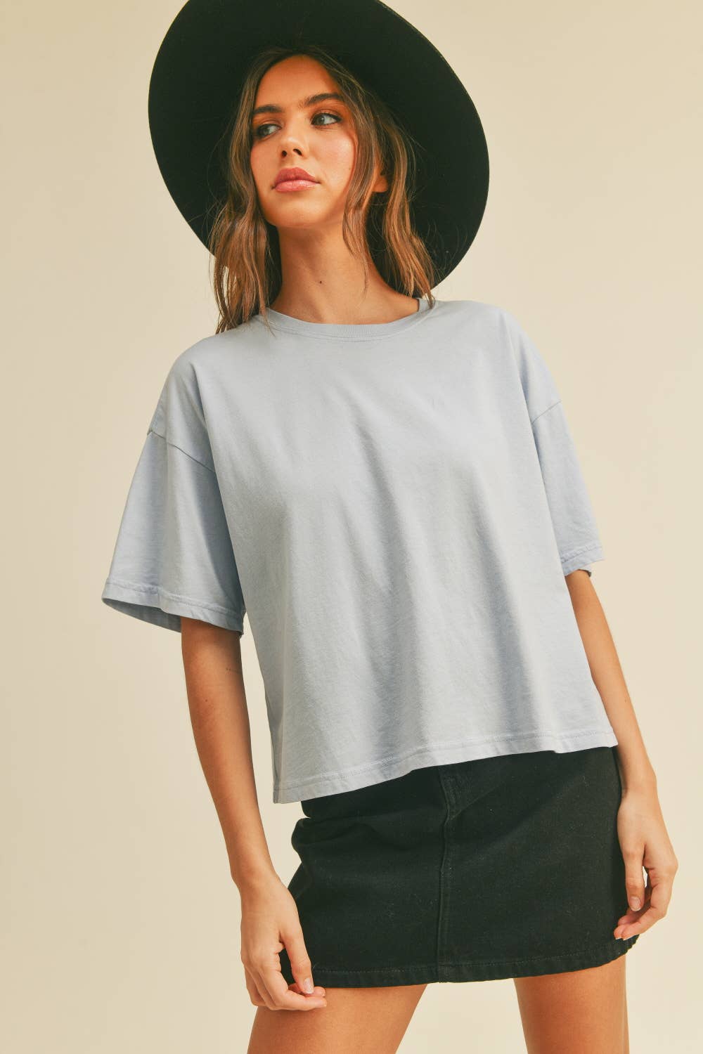 Honestee – wholesale T-shirt – women's – Blank Long Cropped T-Shirt6