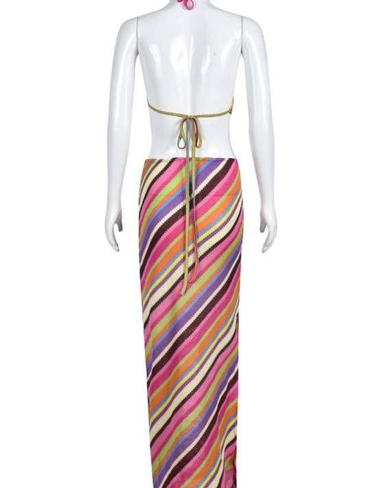 regnbue hæklet nederdel sæt for engroshandel hos Queen Fashion