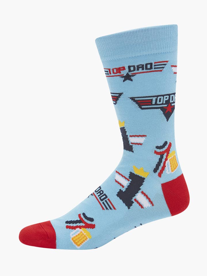 BLUE MENS TOP DAD BAMBOO SOCK for wholesale on Faire0