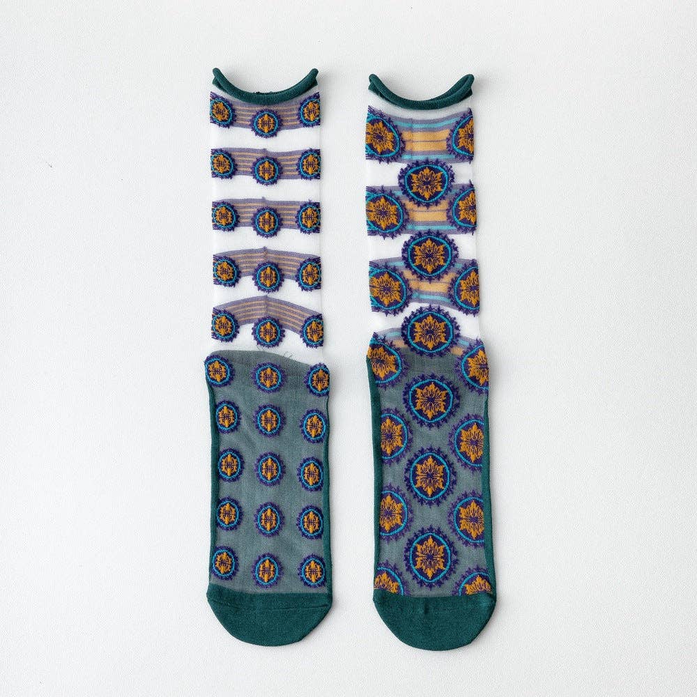 Funkyrel® Atzbranding Limited - Venta al por mayor Calcetines - Mujer - Rufia - Calcetas transparentes con diseño asimétrico1