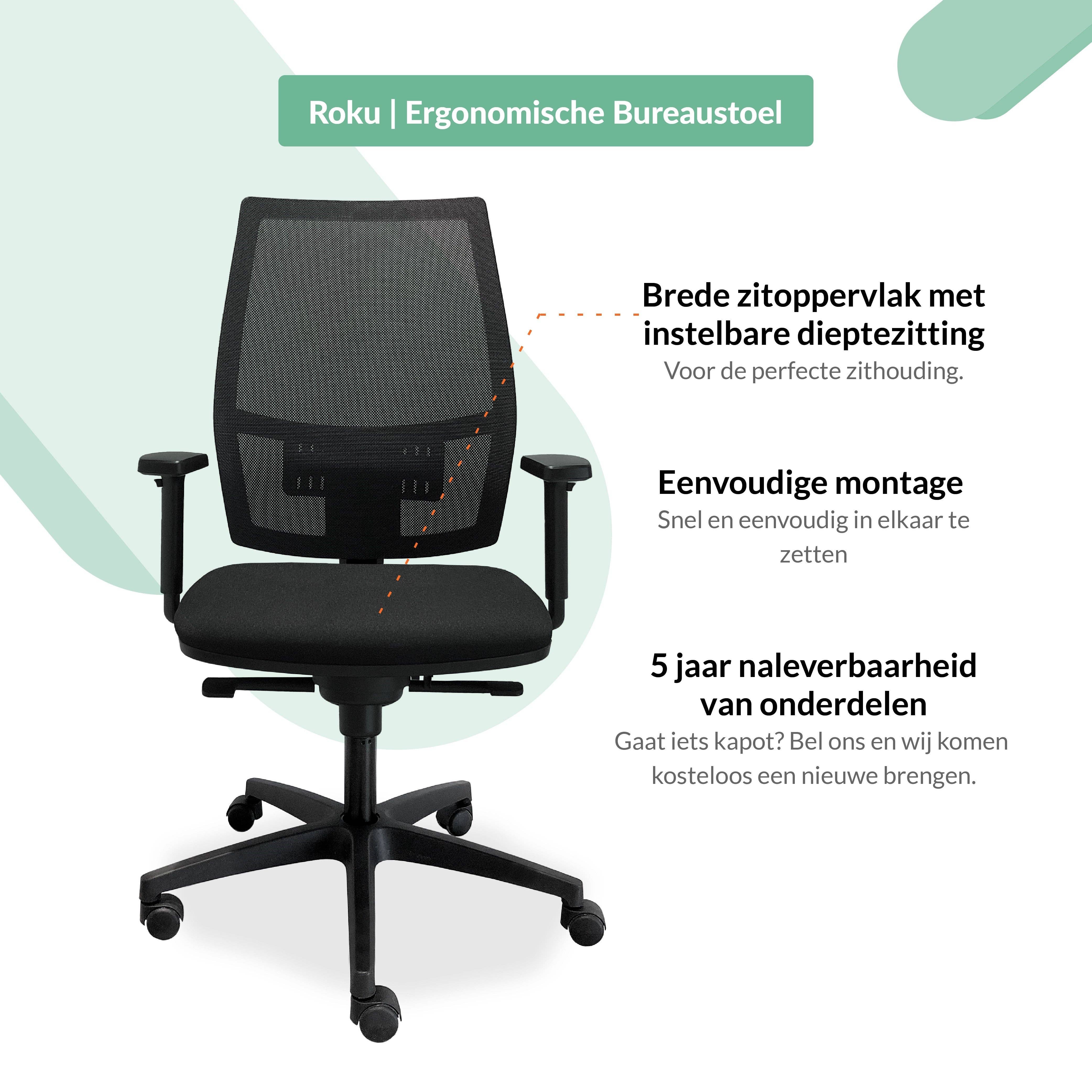 Mijn Werkkamer - Wholesale Chair - Ergonomische Bureaustoel Roku Mesh3