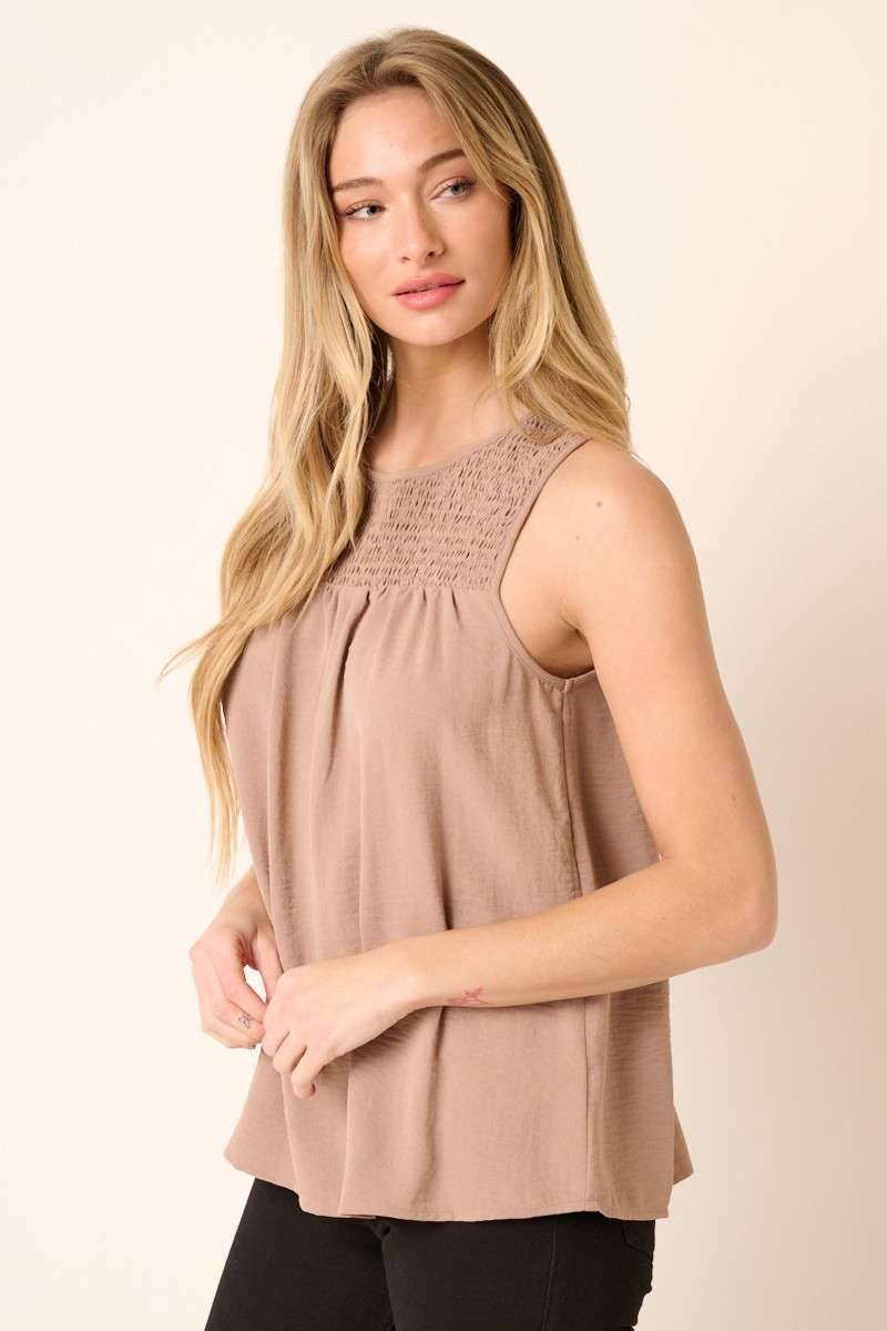 mittoshop – wholesale Blouse – Women’s – AIRFLOW SMOCKED YOKE SLEEVELESS BLOUSE16