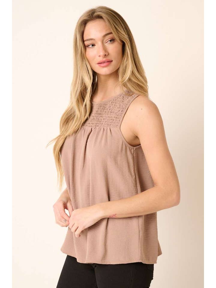 mittoshop - Wholesale Blouse - Women's - AIRFLOW SMOCKED YOKE SLEEVELESS BLOUSE16