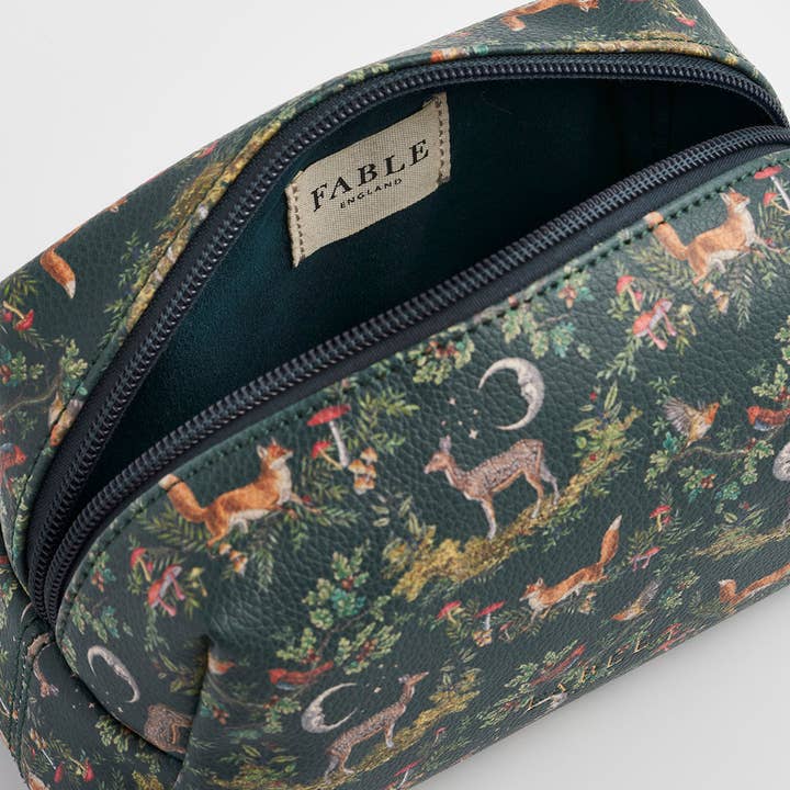 Fable England - Wholesale Make-up/cosmetic bag - US & EU ONLY - Into the Woods Green Small Pouch6