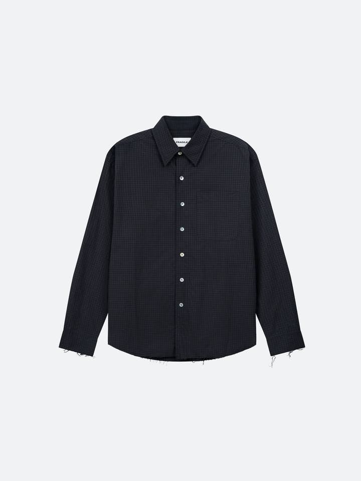 Dark Navy Checked Shirt for wholesale by FRGL