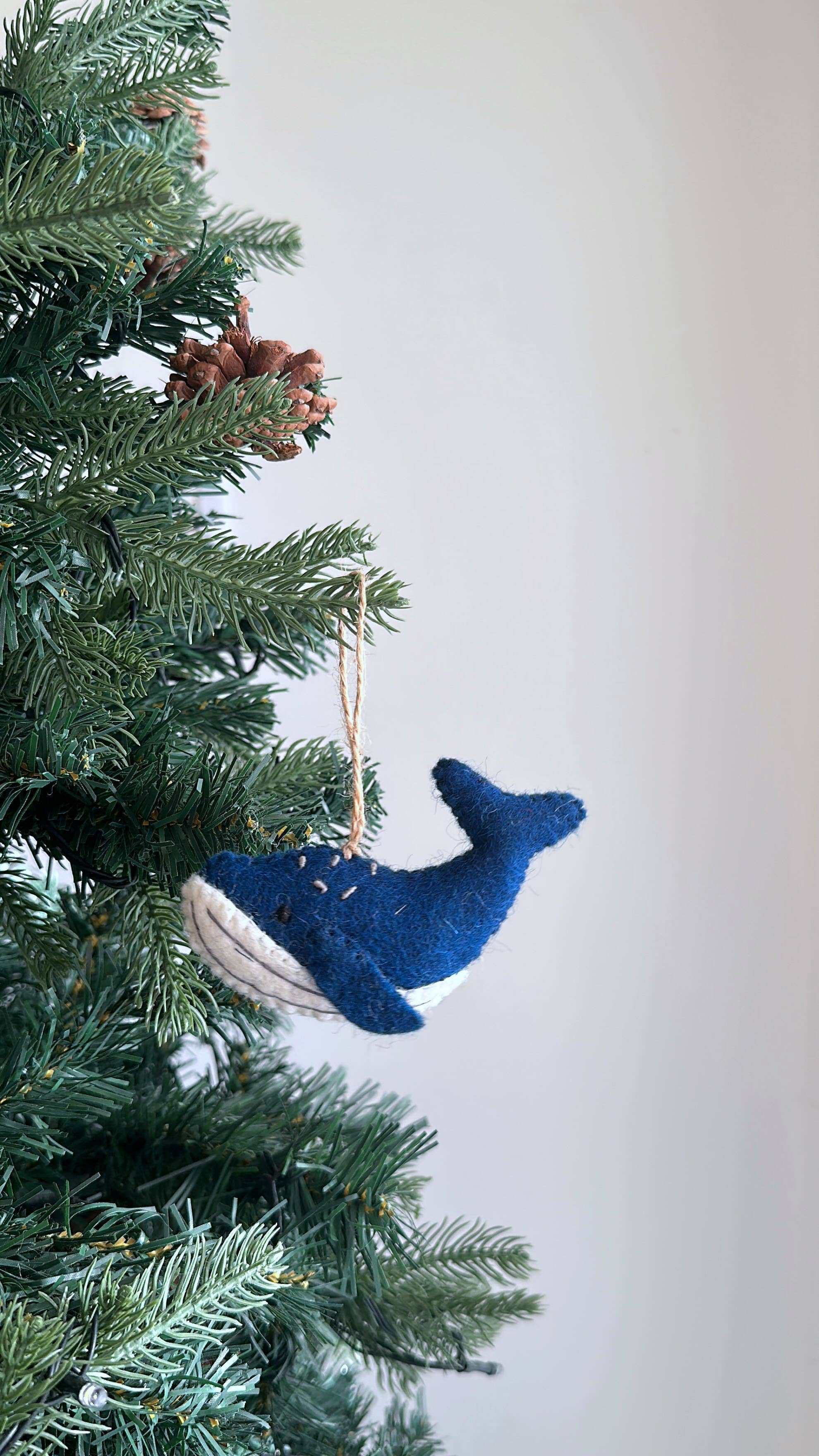 Ganapati - Wholesale Ornament - Felted Humpback Whale Ornament3