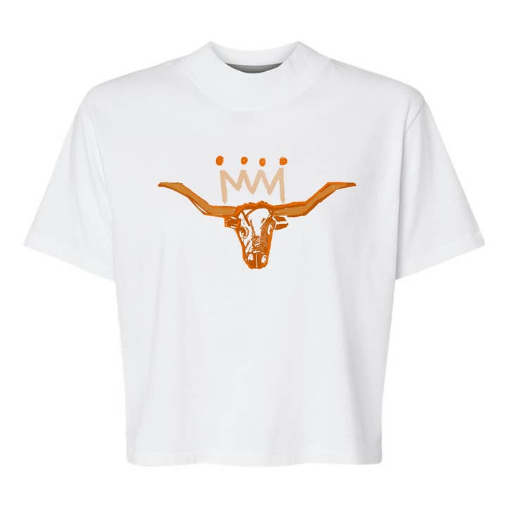 The Burnt Orange x White Classic Crop for wholesale by Stadium Shoppe & Co