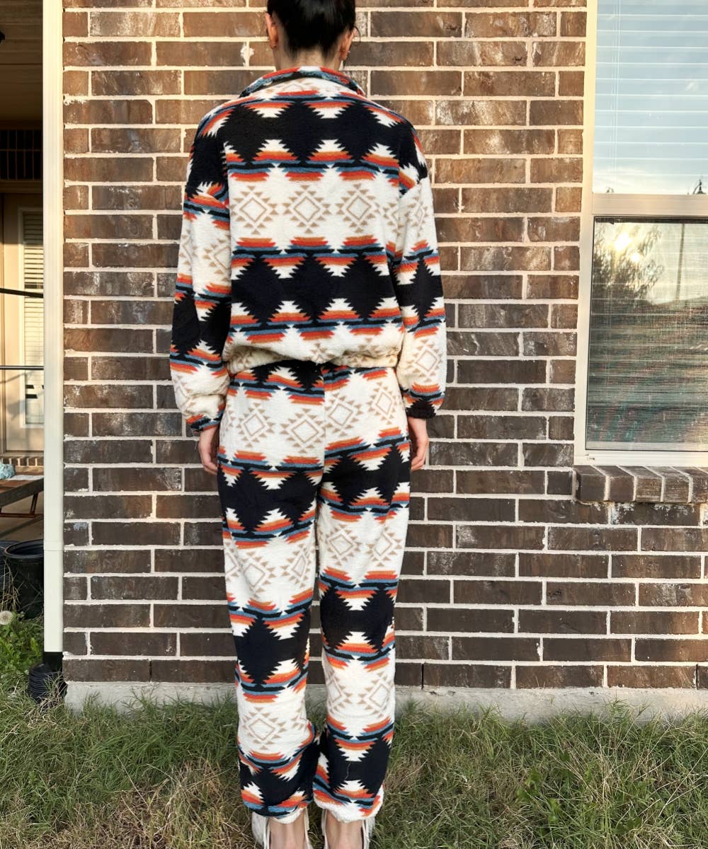 DESHENG ENTERPRISE - Wholesale Lounge Set - Women's - SHERPA FLEECE SOFT JACKET PANTS TWO PIECE SET 2