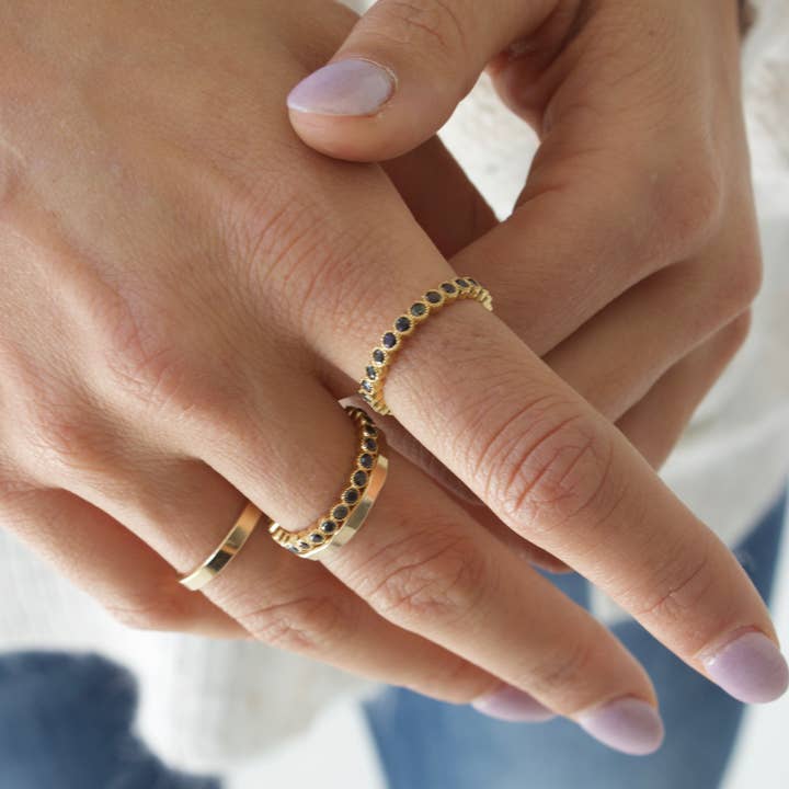 Katie Waltman Jewelry - Wholesale Multi-Stone Ring - ROUND ETERNITY BAND- BLACK