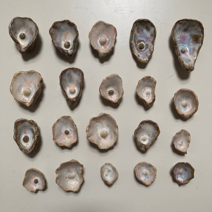 Ceramic Oyster Wall Hanging Sculpture for wholesale by soft form ceramics