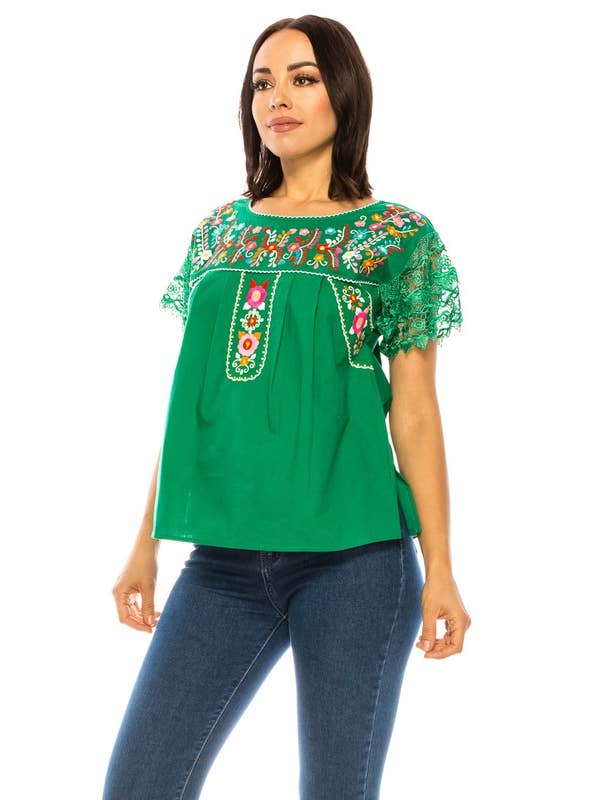 Unik – wholesale Blouse – Women’s – Adult Puebla Traditional Embroidered Blouse S-XL7