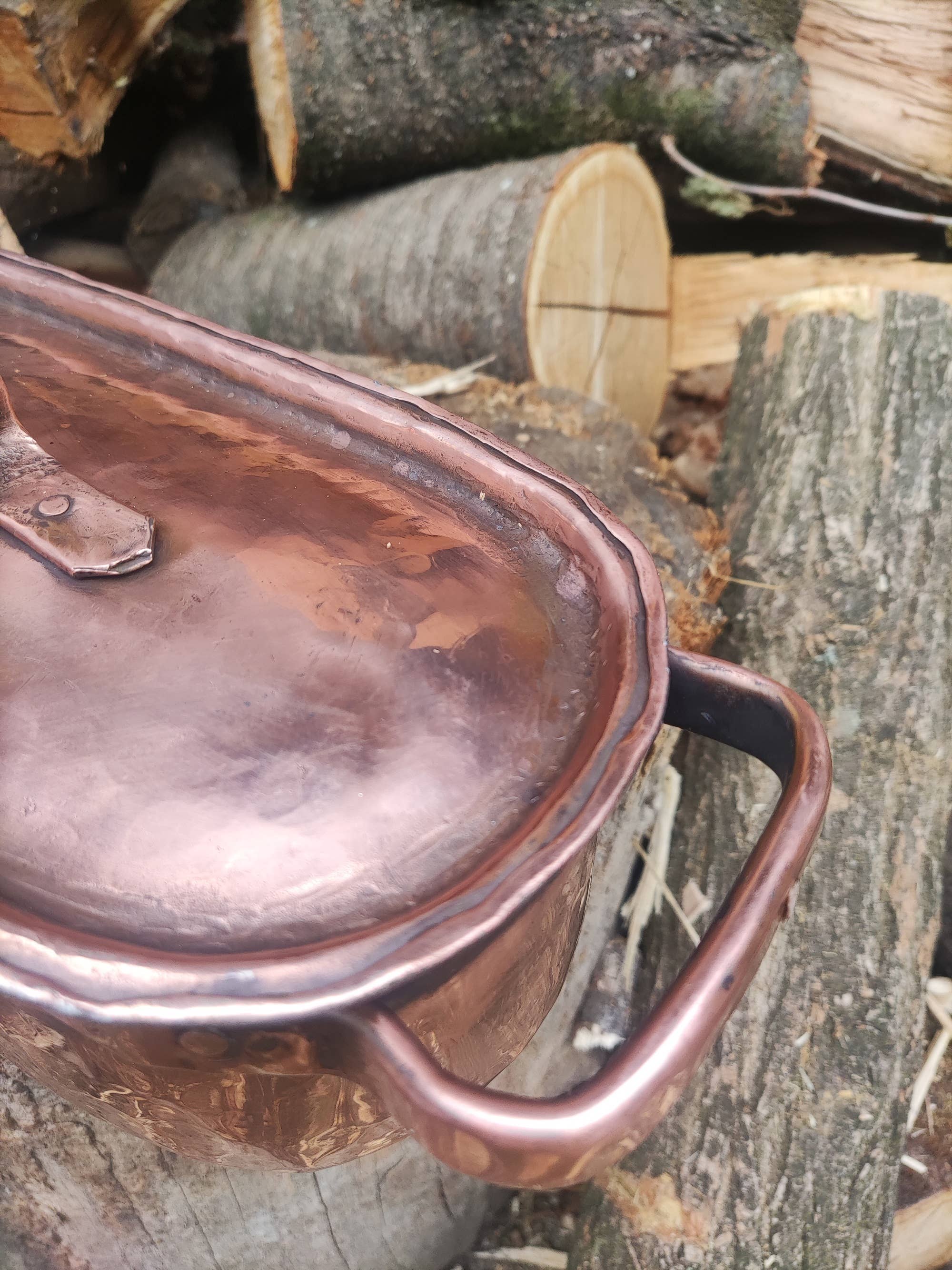 La Casa del rame – wholesale Kastrull – Handgjord oval koppargryta för fisk med perforerat aluminiumgaller2