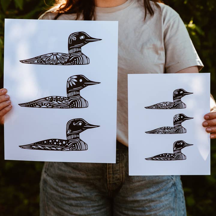 Common Loon Print Wall Art Nordic for wholesale by Hinterland Goods