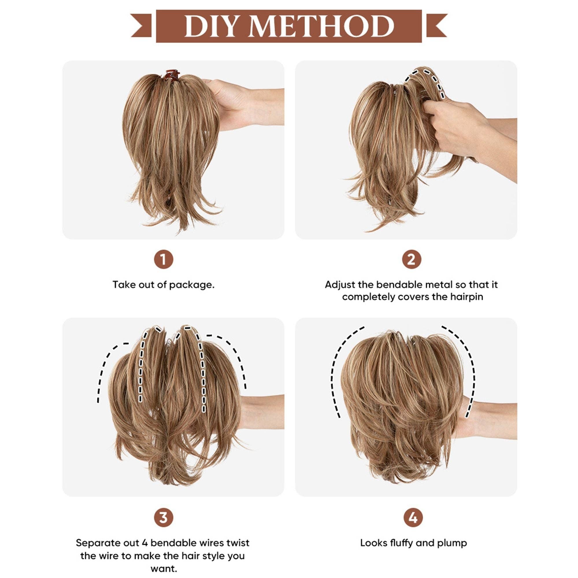 AK Brand - Wholesale Hair Extensions - Short Tousled Ponytail Hairpiece with Claw Clip3