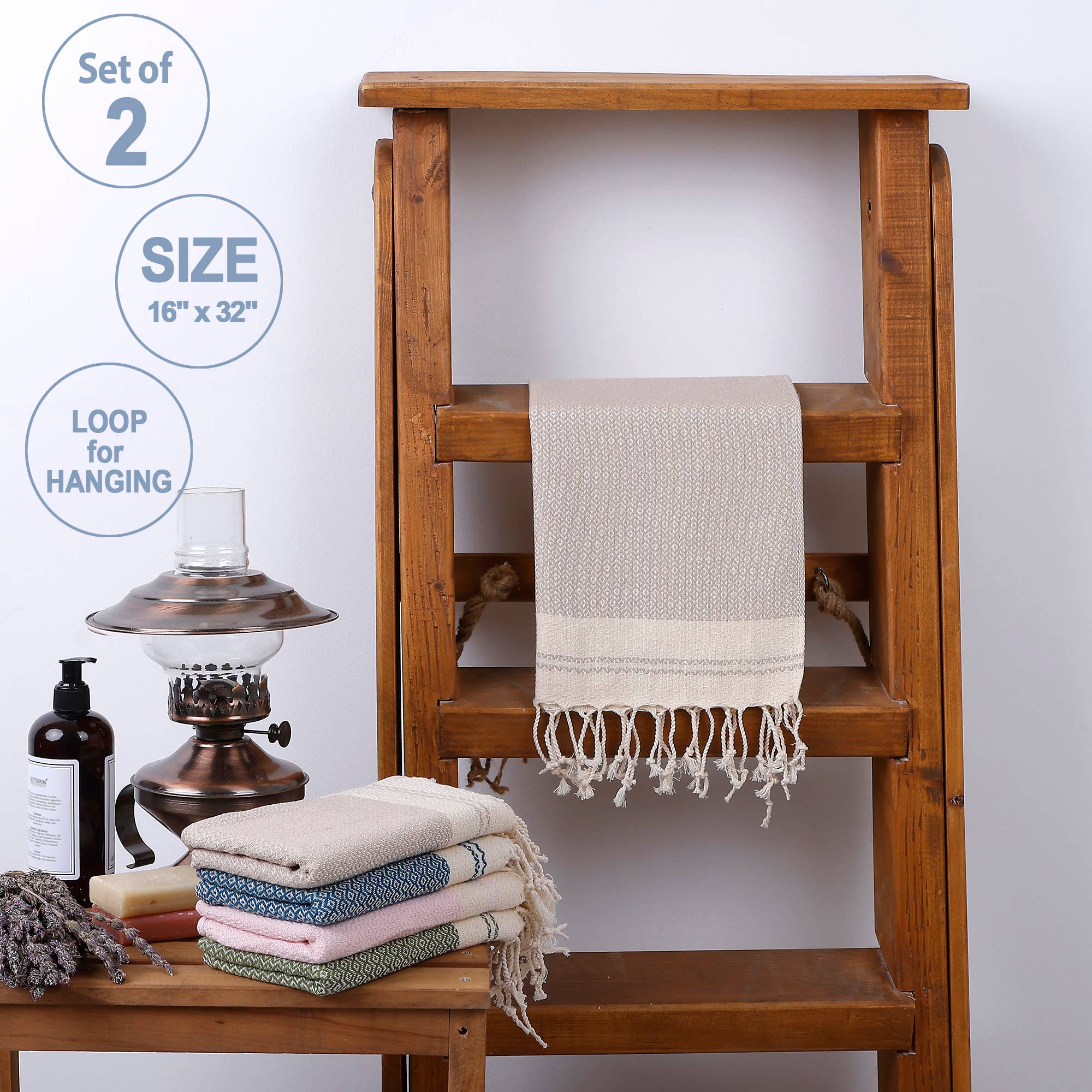 Evelynen Home - Venta al por mayor Toalla de manos - Toallas de mano decorativas turcas para baño y cocina2