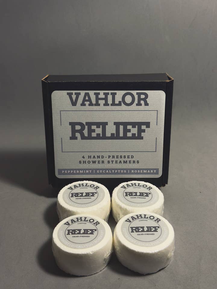 RELIEF – Peppermint & Eucalyptus Shower Steamers, 4-Pack for wholesale by VAHLOR COMPANY