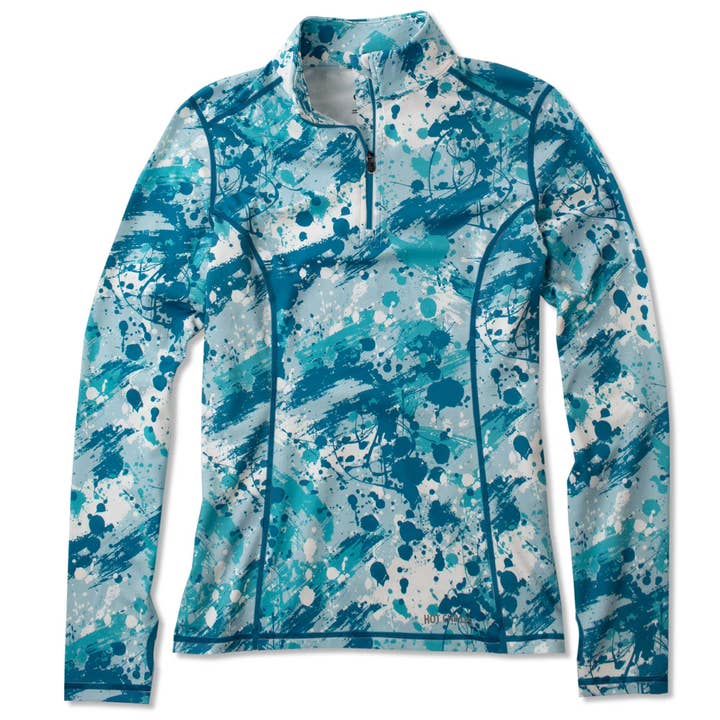 Women's Micro-Elite Chamois Printed Zip-T for wholesale by Hot Chillys