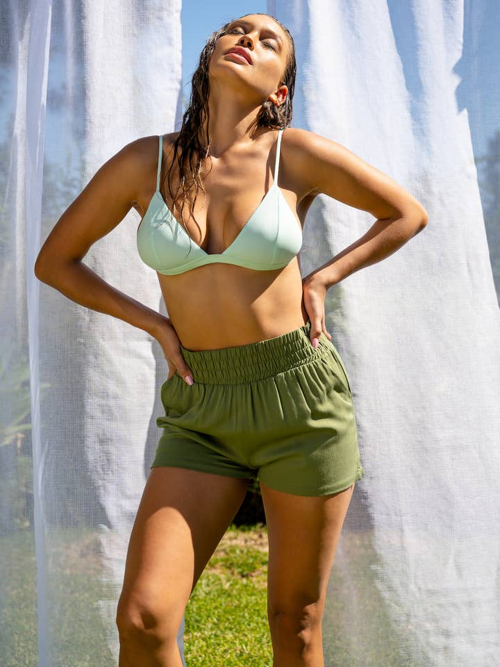 SALVADOR HIGH WAIST SHORTS for wholesale by Bromelia Swimwear