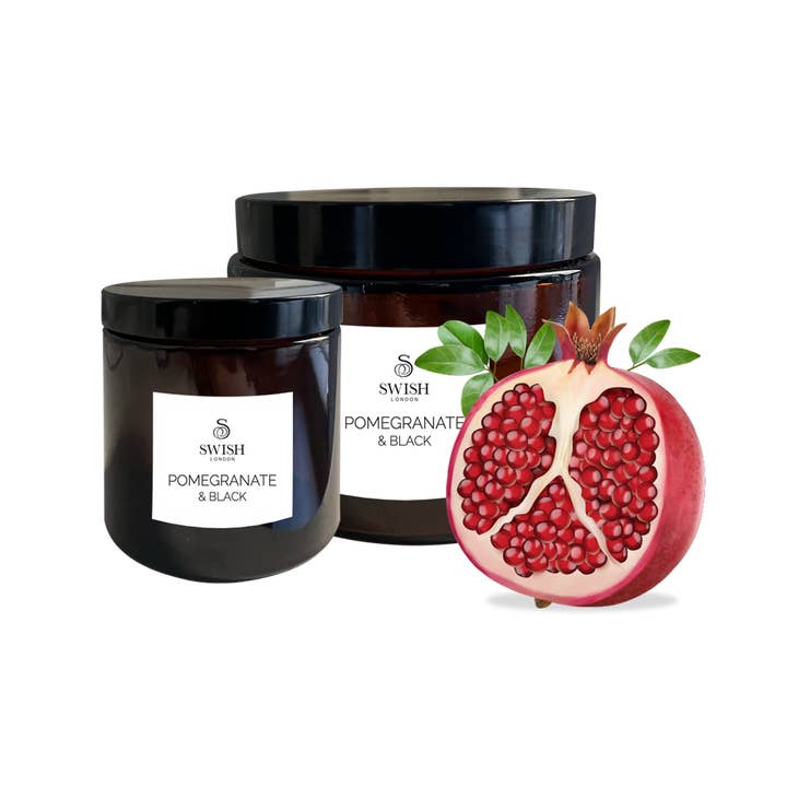 Soy & Coconut Wax Pet Friendly Candle – Pomegranate & Black for wholesale by Swish London