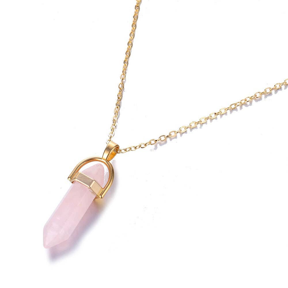 Perimade & Co. LLC - Wholesale Pendant/Charm Necklace - Crystal Raw Stone Healing Necklace in Solid Copper, Crystal5
