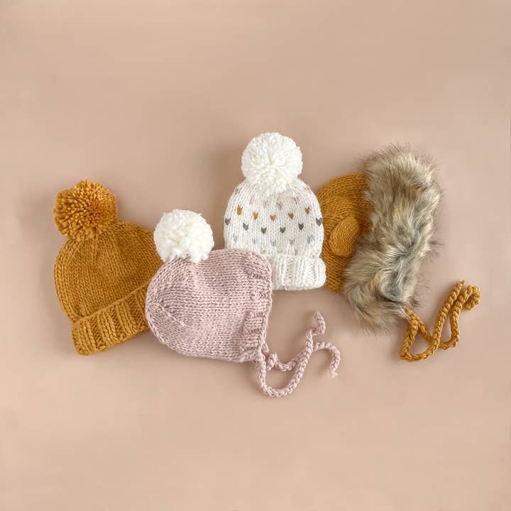 The Blueberry Hill - Wholesale Newborn/Knit Hat - Baby - Lion Bonnet, Mustard | Baby & Kids Hat Gift2