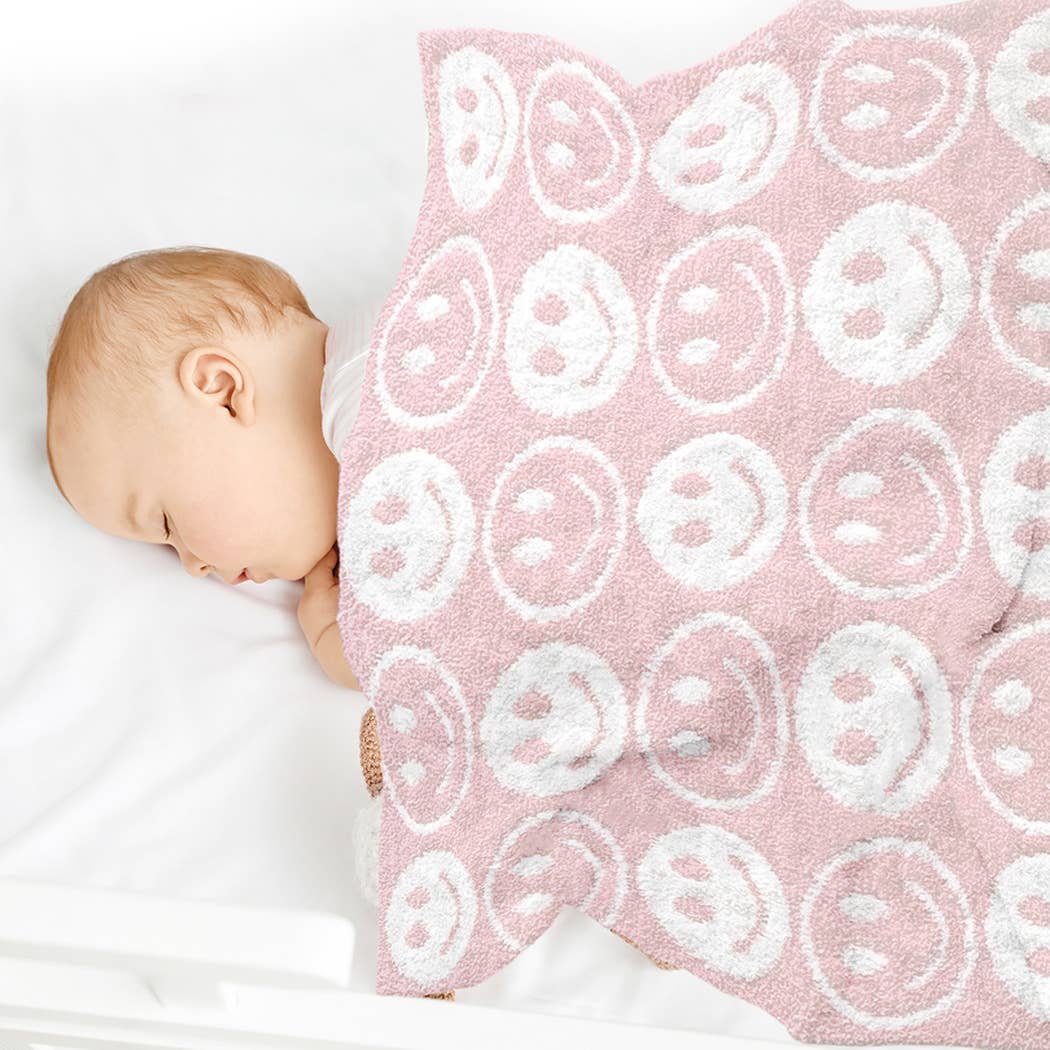 Fashion City – Engroshandel Sengetæppe - Børn og baby – Gentagne Happy Face Pattern Kids Throw Blanket13