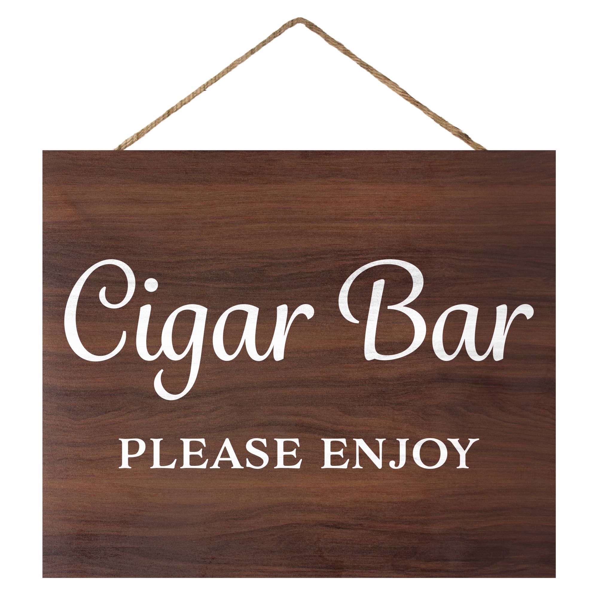 JennyGems - Wholesale Sign - Cigar Bar Please Enjoy™ Wooden Sign (Brown)0