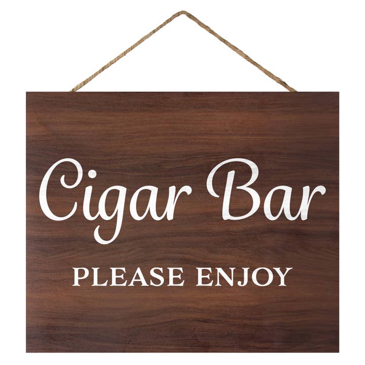 JennyGems - Wholesale Sign - Cigar Bar Please Enjoy™ Wooden Sign (Brown)