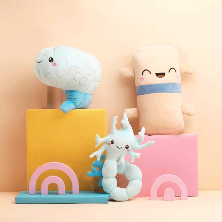Nerdbugs - Wholesale Stuffed/Plush Toy - Kids & Baby - Brain, Neuron, & Spine Bundle- We Have A Connection