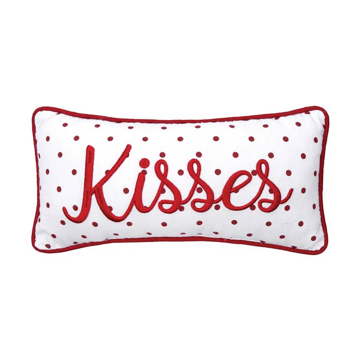 Valentine's Day Kisses Polka Dot Throw Pillow for wholesale by C&F Home