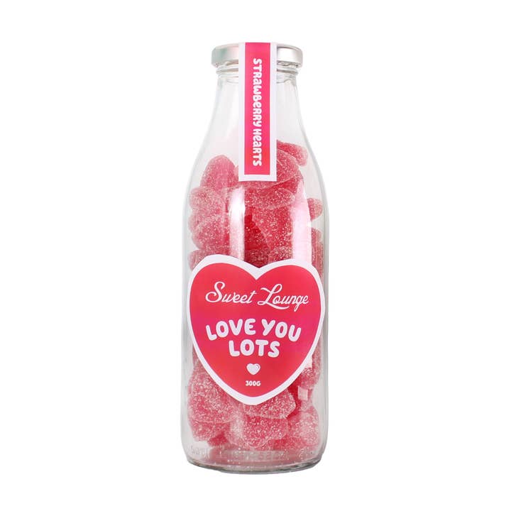 Sweet Lounge - Wholesale Gummy - Vegan 'Love You Lots' Strawberry Heart Gummies Jars