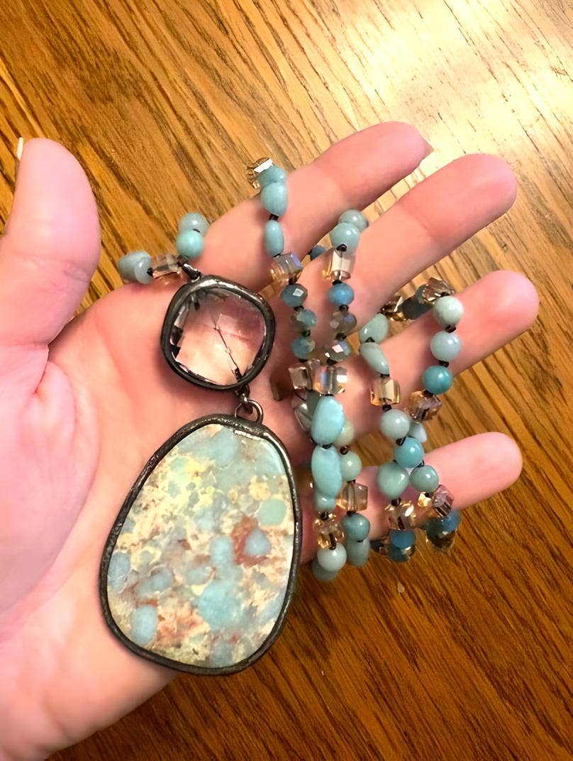 Wild & Free - Wholesale Pendant/Charm Necklace - Collar bohemio de piedra natural6