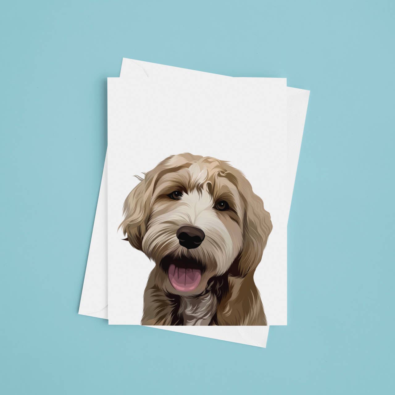 No-en designs - Venta al por mayor Tarjetas de felicitación - Tarjeta ilustrada de Labradoodle – 1 unidad0