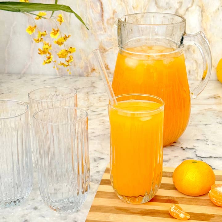 CASCATA Glass Entertaining Set 6 Glasses and Pitcher for wholesale by RED POMEGRANATE COLLECTION