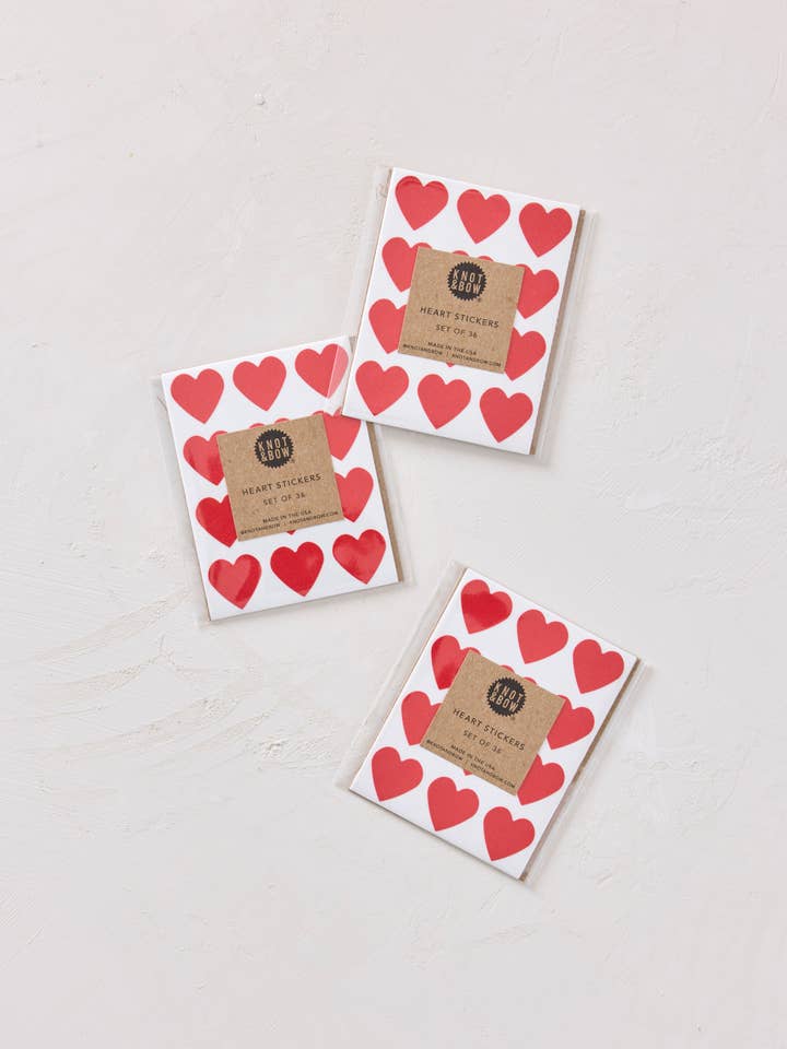 Rött hjärta klistermärken för wholesale av Knot & Bow